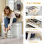 Banc de rangement pour chaussures avec 1 tiroir rabattable, siège rembourré pour le couloir, étagère à chaussures avec coussin, effet grain de bois blanc rétro-224380949-224380954