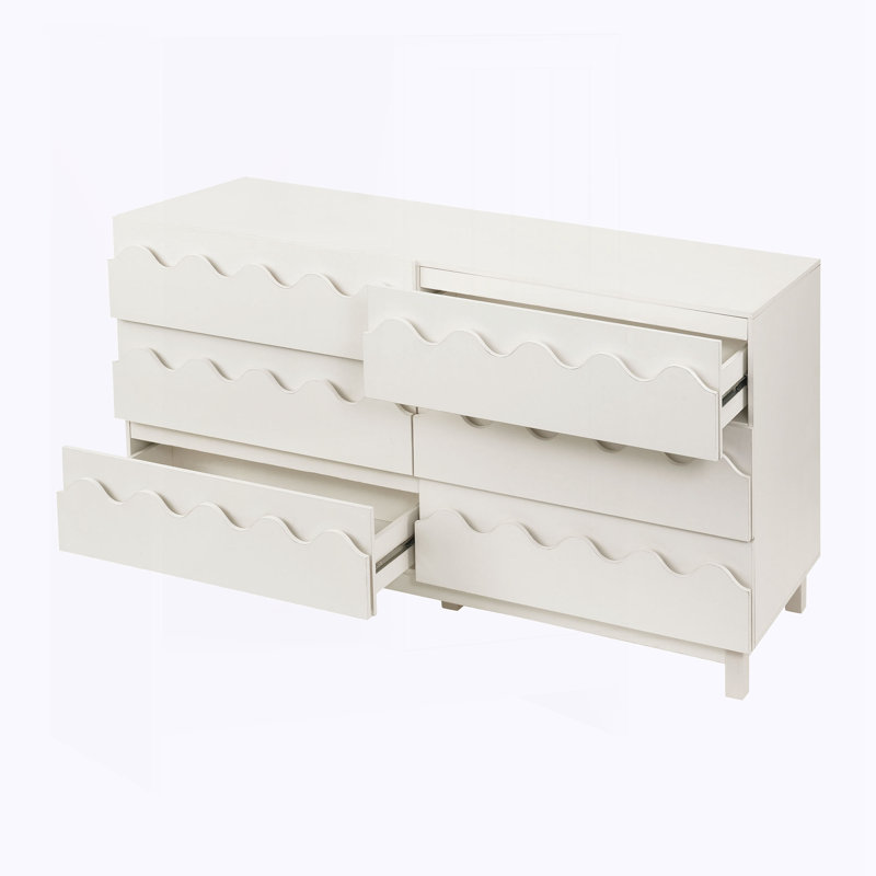 Commode 6 tiroirs 60 po, Ivoire ivoire