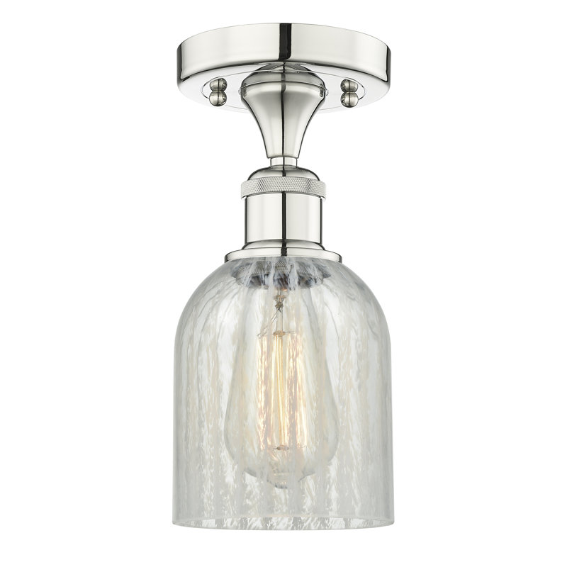 Losurdo Glass Semi Flush Mount, Polished Nickel