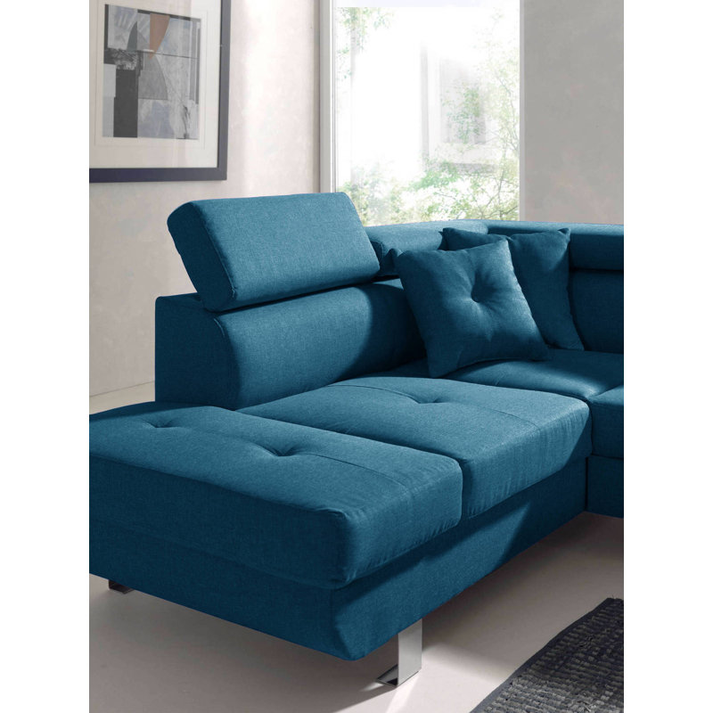 5 Seater Sofa Bed, Blue, Left Hand Facing