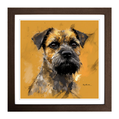 Border Terrier Gestural Art - Framed Print