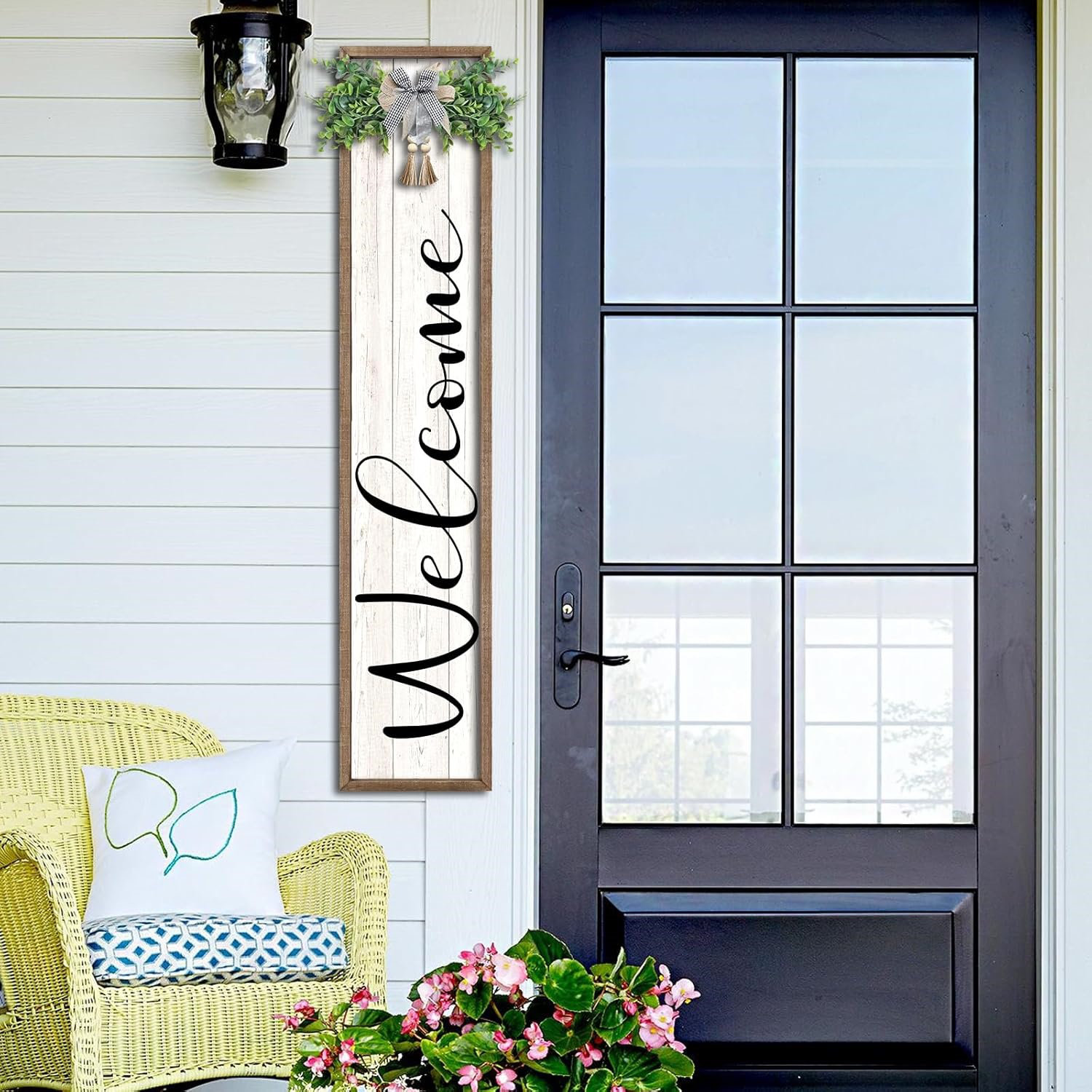 Outdoor 2in1 Welcome Sign For Front Porch Standing 45"X9