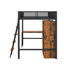 Lit mezzanine double en métal avec bureau