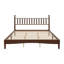 Lit plateforme très grand en bois avec tête de lit en forme de gourde, lit plateforme de style rétro avec support en lattes de bois, noyer-130145154-130145152