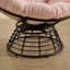 Chaise papasan pivotante en osier avec coussin rose-300834338