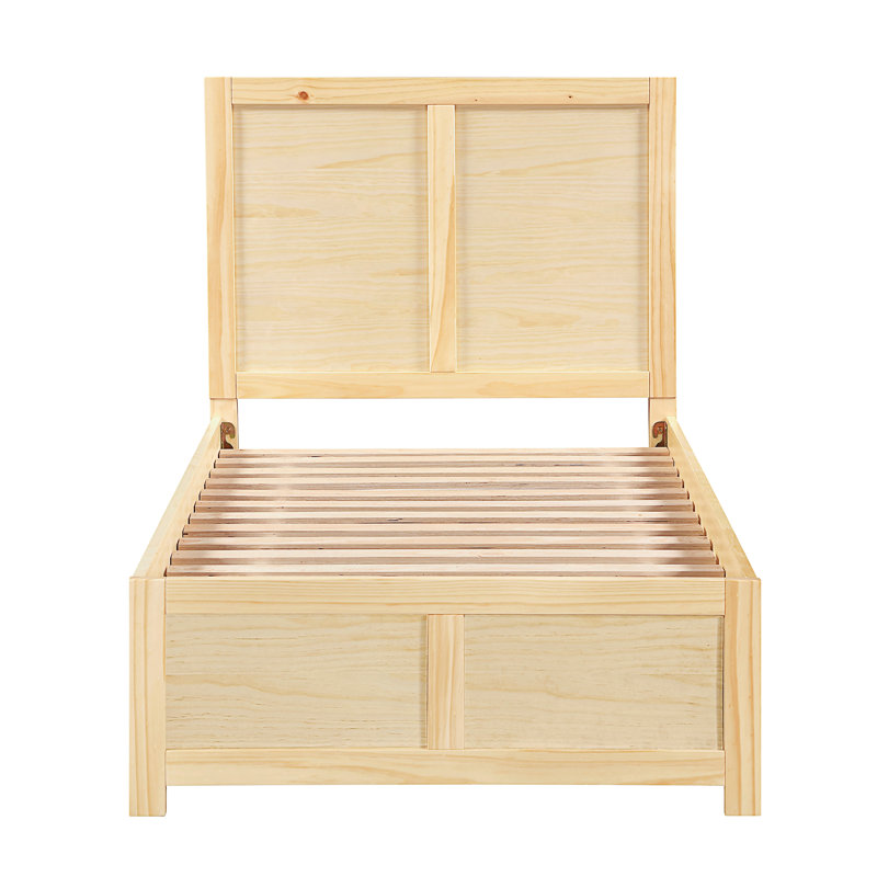 Lit plateforme contemporain avec boîtes à jouets et meubles de chambre en bois, Lit simple