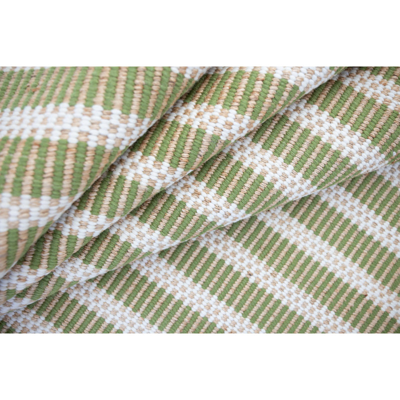 Jute & Wool Striped Rug, 12' x 12', Pea Green