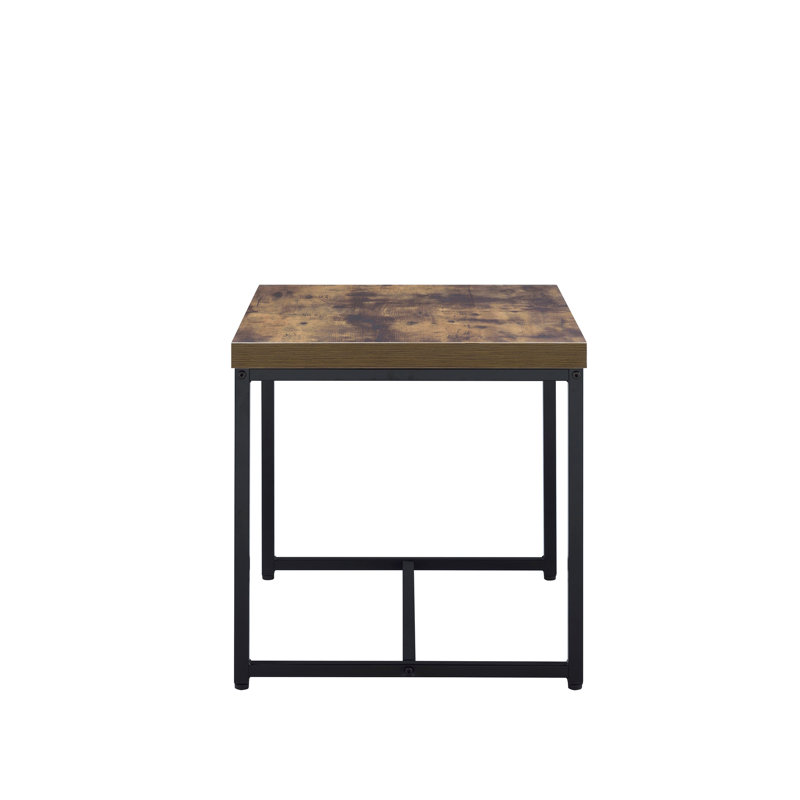 Weathered Oak & Black End Table - A Minimalist And Stylish Piece For Your Space Contemporary Enhances Aesthetics Of