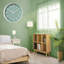 HZDHCLH Horloge murale verte à pile, horloge murale moderne 12 pouces silencieuse sans tic-tac pour le salon, la chambre, la cuisine, le bureau, la salle de classe, le décor