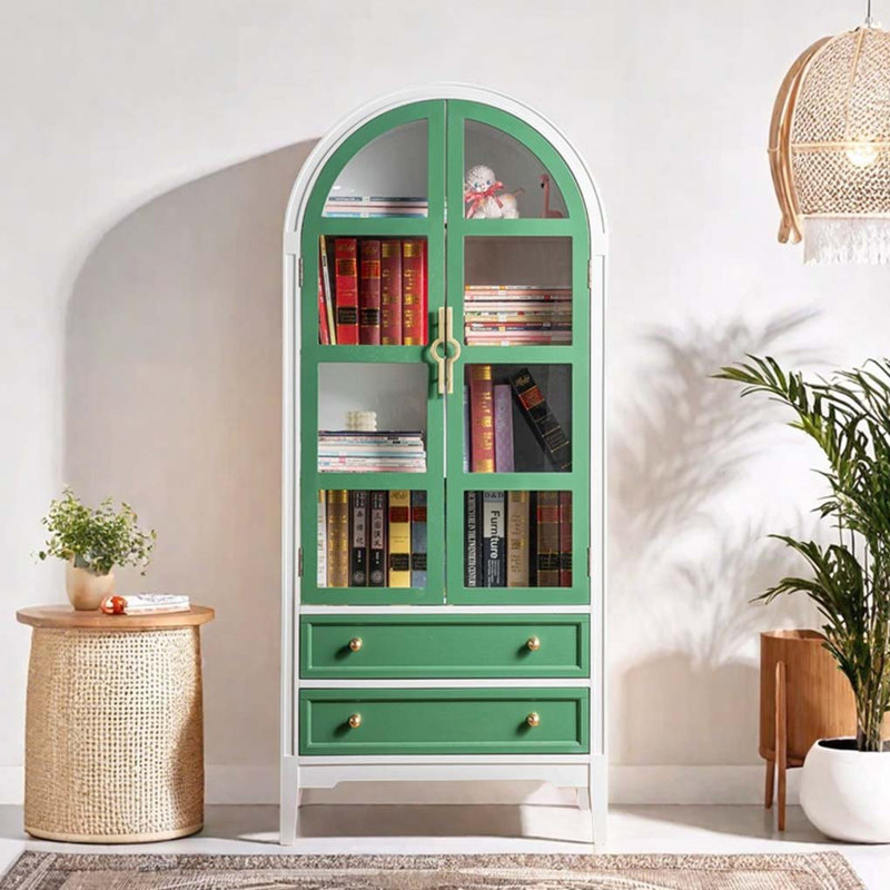 Vitrine arquée avec portes en verre