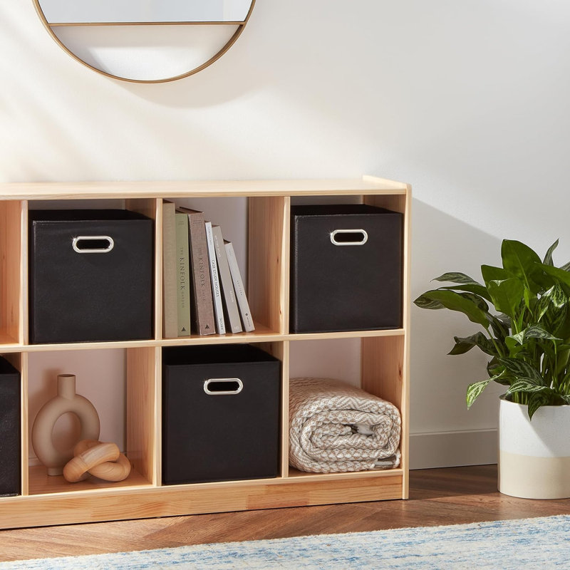 Paquet de 6 cubes de rangement pliables en tissu avec poignées, bacs de rangement compacts de 10,5 po x 10,5 po x 11 po, paniers de rangement pliables pour l'organisation de tablettes de garde-robe
