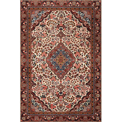 Multi Color Traditional Motif Flower Pattern Vintage Decorative Machine Washable Area Rug