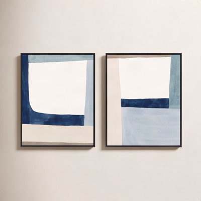 Composition in Blue 2-Piece Print Set