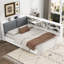 Lit plateforme en bois avec tête de lit avec rangement, tablettes et 2 tiroirs-930850934-930850929