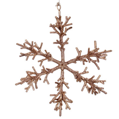 Vickerman Twig Snowflake Ornament. Includes 3 pieces per bag.