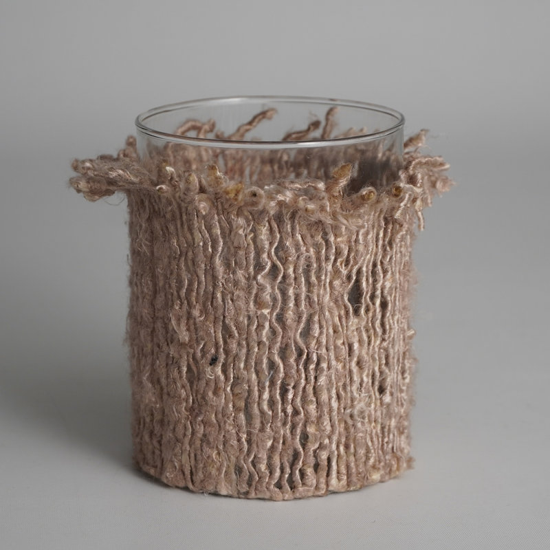 Porte-votive de table en verre, H 6 po x l 6 po, Naturel