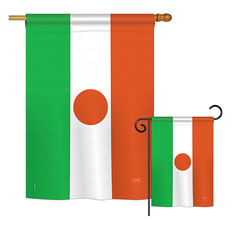 « niger of the world national flags », ensemble de 2 côtés en polyester vertical décoratif