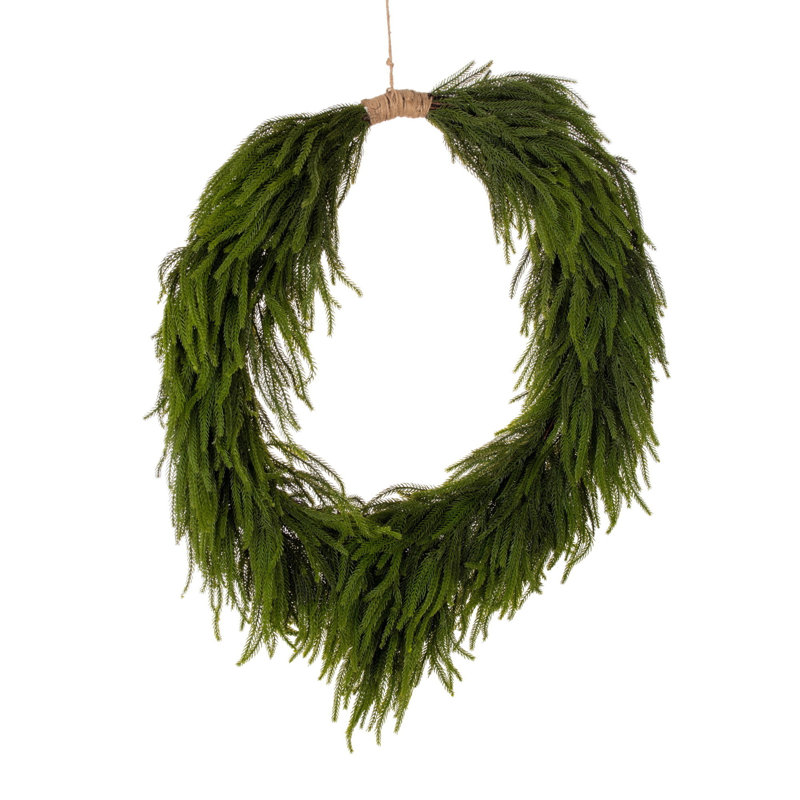 Couronne de pin de Norfolk vert de 36 pouces, 36 po x 36 po