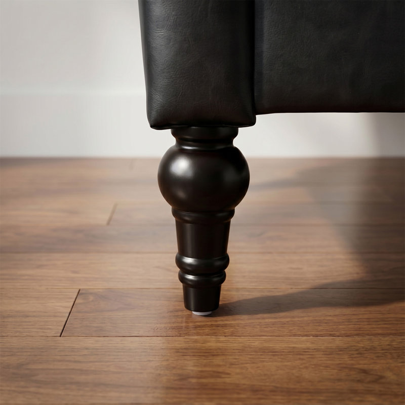 Canapé modulaire en L en polyuréthane, Similicuir noir