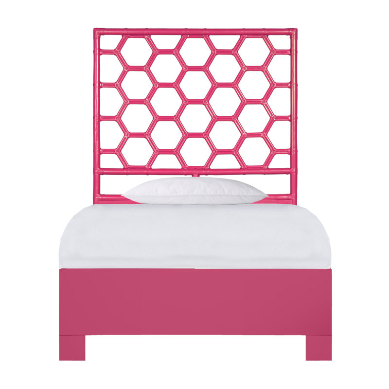 Lit plateforme Honeycomb, Rose vif, Simple