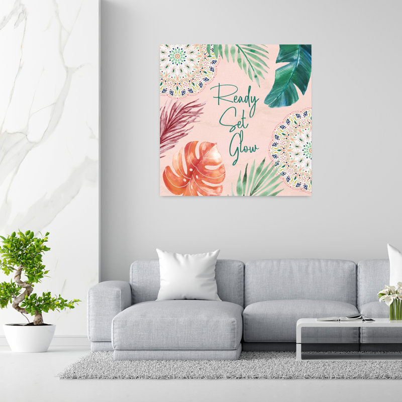 Art tropical, paysage tropical, H 48 po x l 48 po