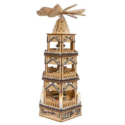 Ensemble de table de moulin à vent avec tour à DEL 19,29 pouces à piles 3 lumières Kurt Adler