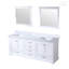 Meuble-lavabo double 80 po X P 22 po D, plateau en marbre de Carrare et Miroirs
