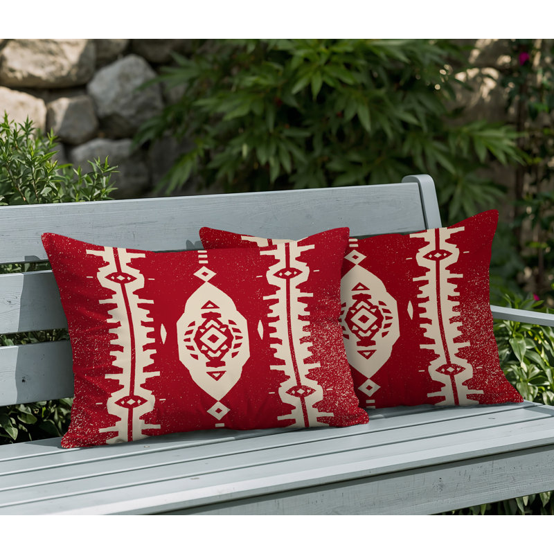 Oreiller réversible intérieur / extérieur Tallu, 20 po x 14 po, Rouge