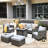 Allcot 5 - Person Patio Conversation Sets with Cushions-1620906664