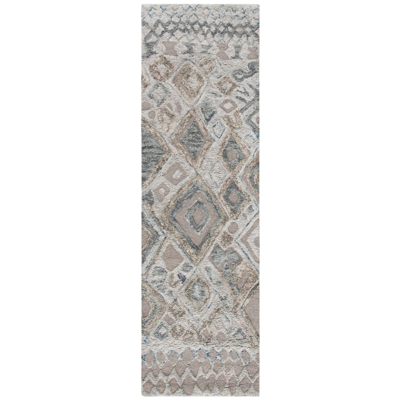 Powell Shag Hand Tufted Wool Southwestern Rug, Runner 2'3" x 8'
