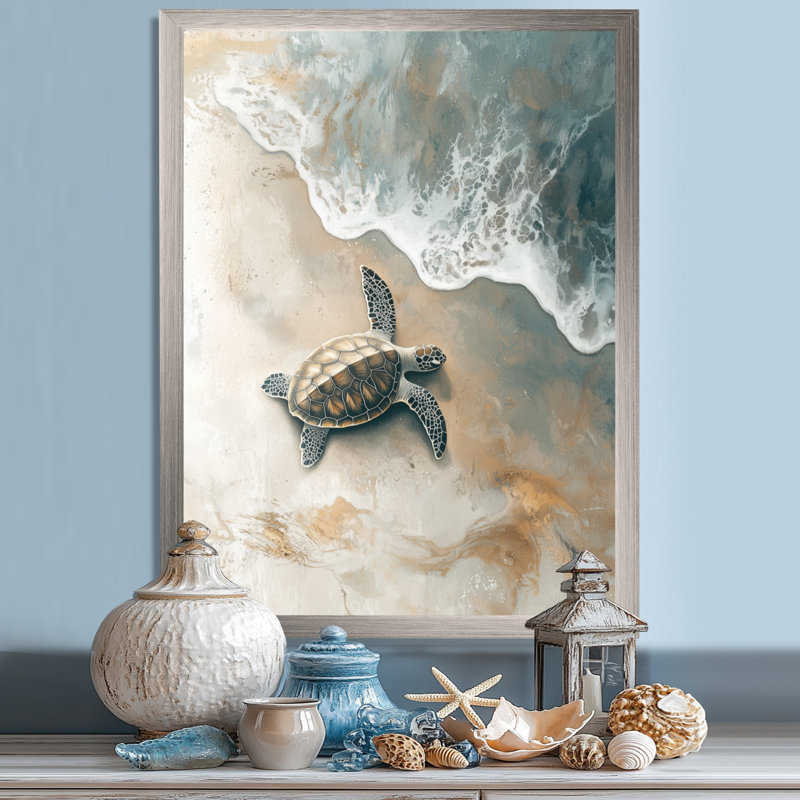 Coraine - Animals Wall Decor, 32" H x 16" W, Single Picture Framed Print, Silver