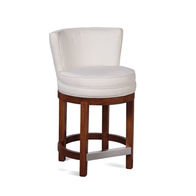 Upholstered Stool with Solid Wood Frame
