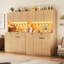 Cabinet multifonctionnel avec rangement, lumières DEL et prises de courant-529476158-529476157-527803799