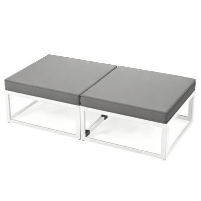 Repose-pieds de patio extérieur en aluminium avec coussin épais de 5 po (ensemble de 2)