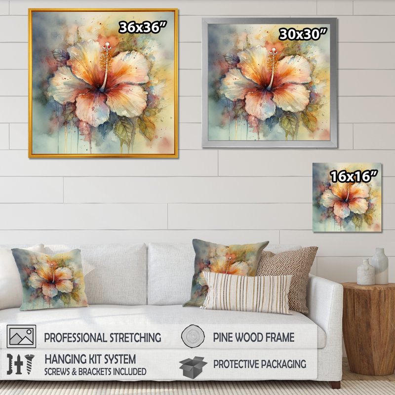 Rubyanne Petals of Hibiscus I sur impression sur toile, H 16 po x l 16 po x P 1 po, Toile tendue