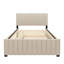 Lit plateforme double en velours avec lit gigogne-1870481450