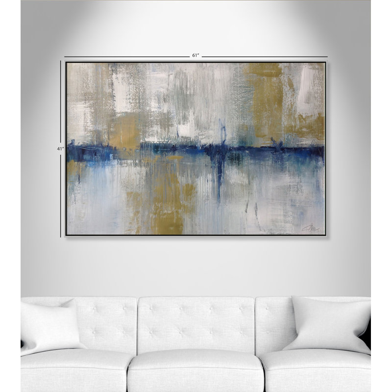 Horizon In The Mist " Horizon In The Mist " Painting Print, Silver, 41" H x 61" W x 2" D
