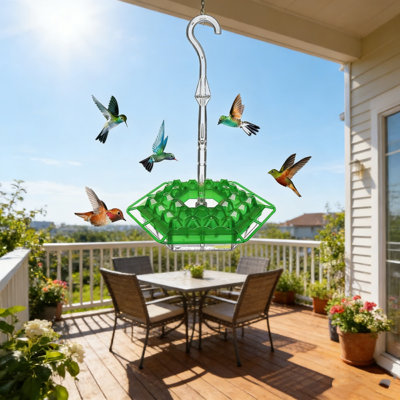 30-Port Hummingbird Feeder with Built-in Ant Moat, Leak-Proof Weather Resistant Outdoor Hanging Bird Nectar Feeder, 12 oz Capacity