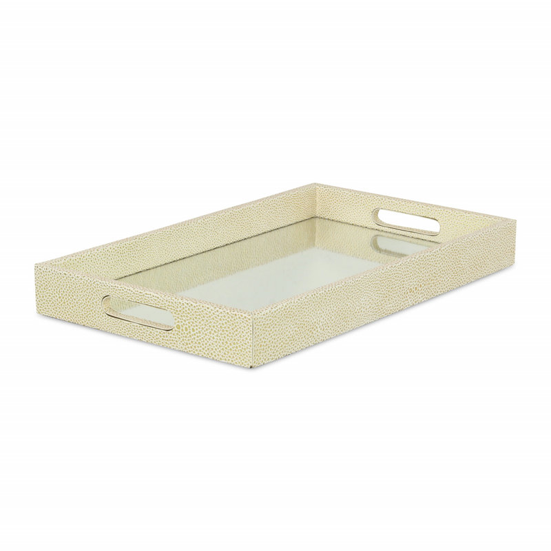 Aimable Tray, White Gold, 2" x 15.75" x 9.5"