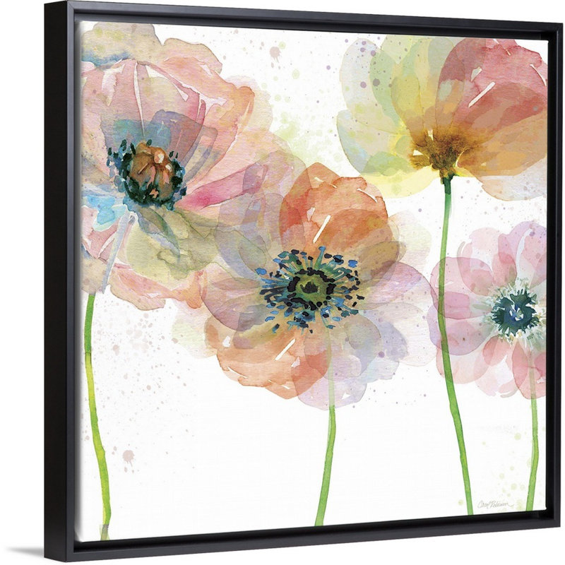 «Summer Fields I», reproduction d'art sur toile, H 25,7 po x l 25,7 po x P 1,75 po, Cadre flottant noir