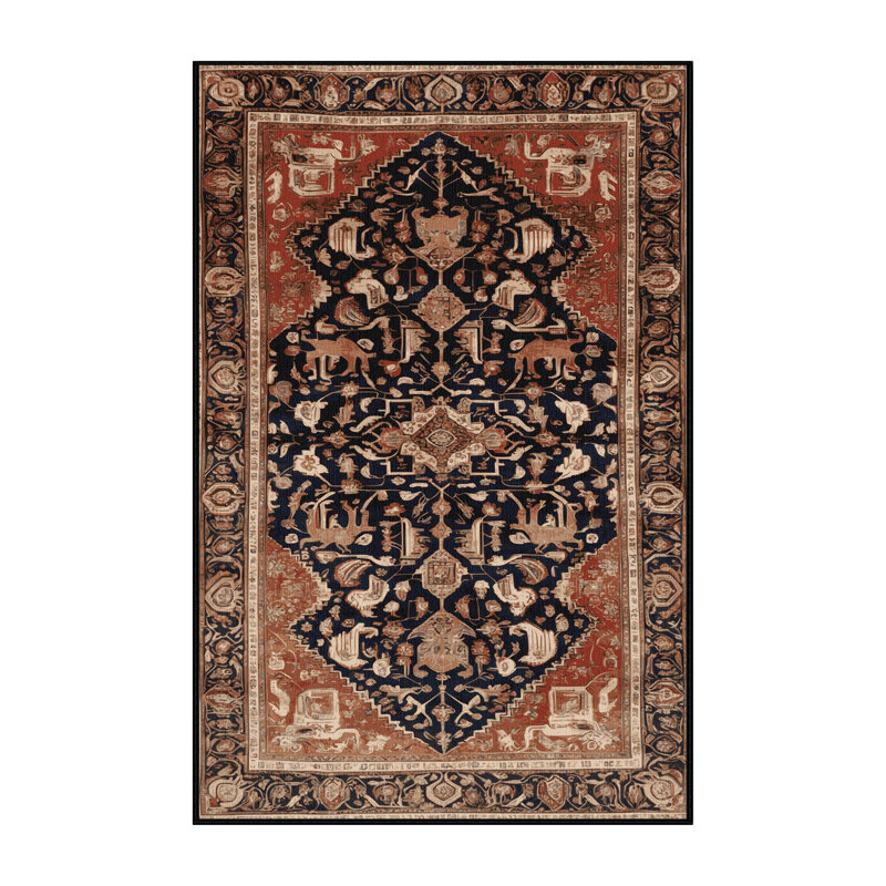 Tapis brun lavable à la machine, Rectangle 7 pi x 9 pi