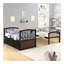 Lit simple superposé avec échelle, barrière de sécurité, lit gigogne simple à 3 tiroirs pour chambre d'adolescent, mobilier de chambre d'amis (espresso)-1575214257