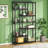 78.7" Extra Tall 7-Tier Industrial Black Etagere Bookcase-395612371