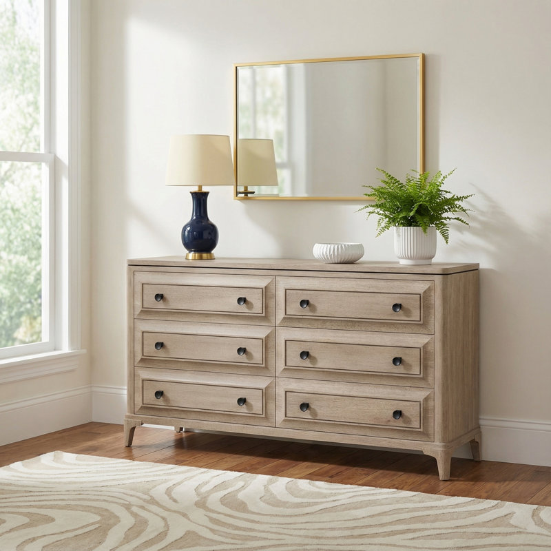 Dana Heights 6-Drawer Modern Dresser with Felt-Lined & Cedar-Lined Drawers