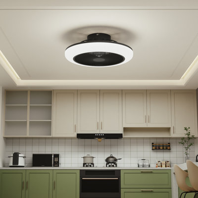 18" Low Profile Ceiling Fan with 3 Color LED, Flush Mount Reversible Ceiling Fan with Remote Control