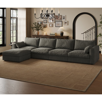 128" Sectional Modular Sofa With Storage