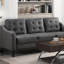 Canapé capitonné gris en microfibre capitonné 1pc