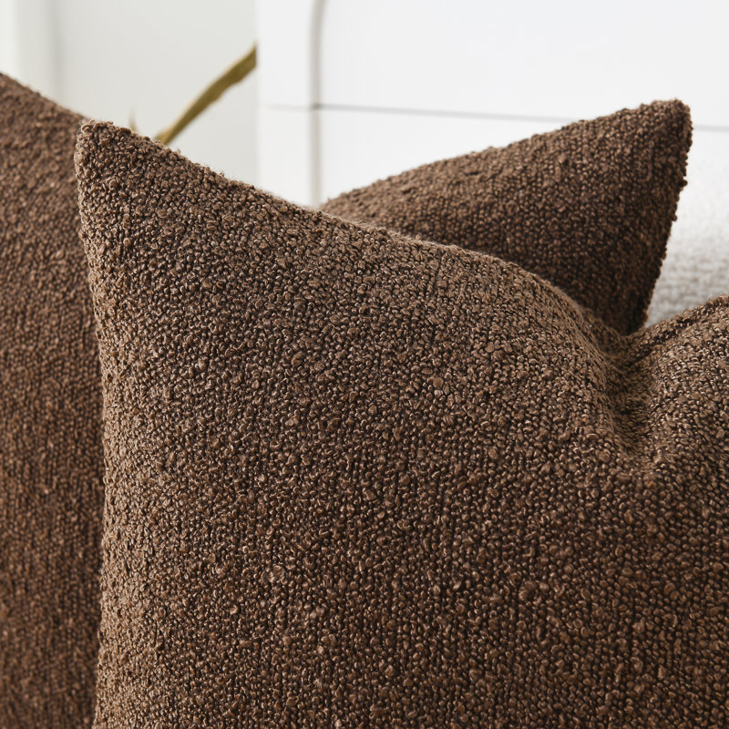 Housses de coussin texturées, Marron foncé, Carré 22 po