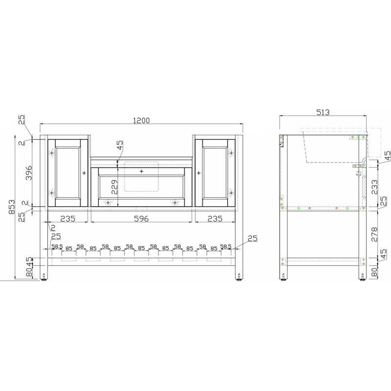 Dyuthi 47'' Bathroom Vanity Base Only