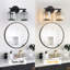 Applique murale verticale Kyneisha Modern Sand Black à 2 lumières en cristal, à placer au-dessus du miroir de la coiffeuse ou du lavabo. Compatible avec les ampoules à intensité variable (ampoules non comprises).-240086463-240086449